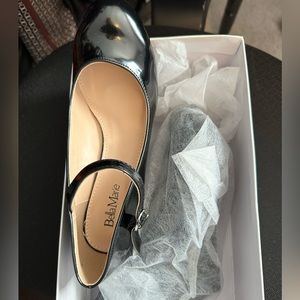 Black Patent Leather Mary Jane Wedges